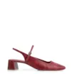 Scarpin Fivela Couro Estonado Vermelho - imagem 2