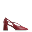 Scarpin Fivela Couro Estonado Vermelho - imagem 3