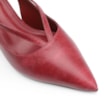 Scarpin Fivela Couro Estonado Vermelho - imagem 7