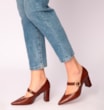 Scarpin Fivela Couro Marrom - imagem 2