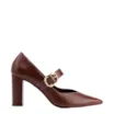 Scarpin Fivela Couro Marrom - imagem 3