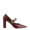 Scarpin Fivela Couro Marrom - imagem 3