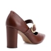 Scarpin Fivela Couro Marrom - imagem 4