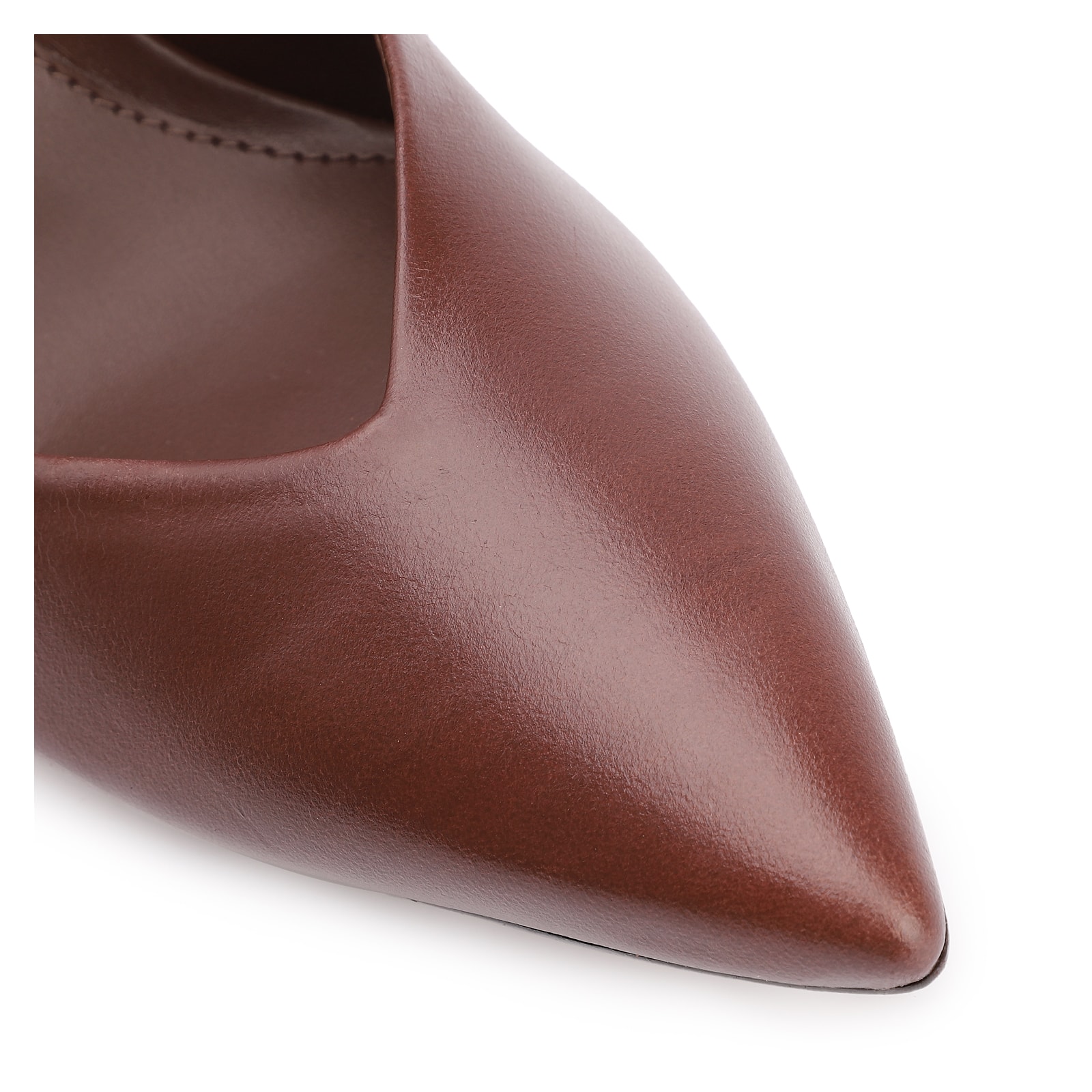 Scarpin Fivela Couro Marrom