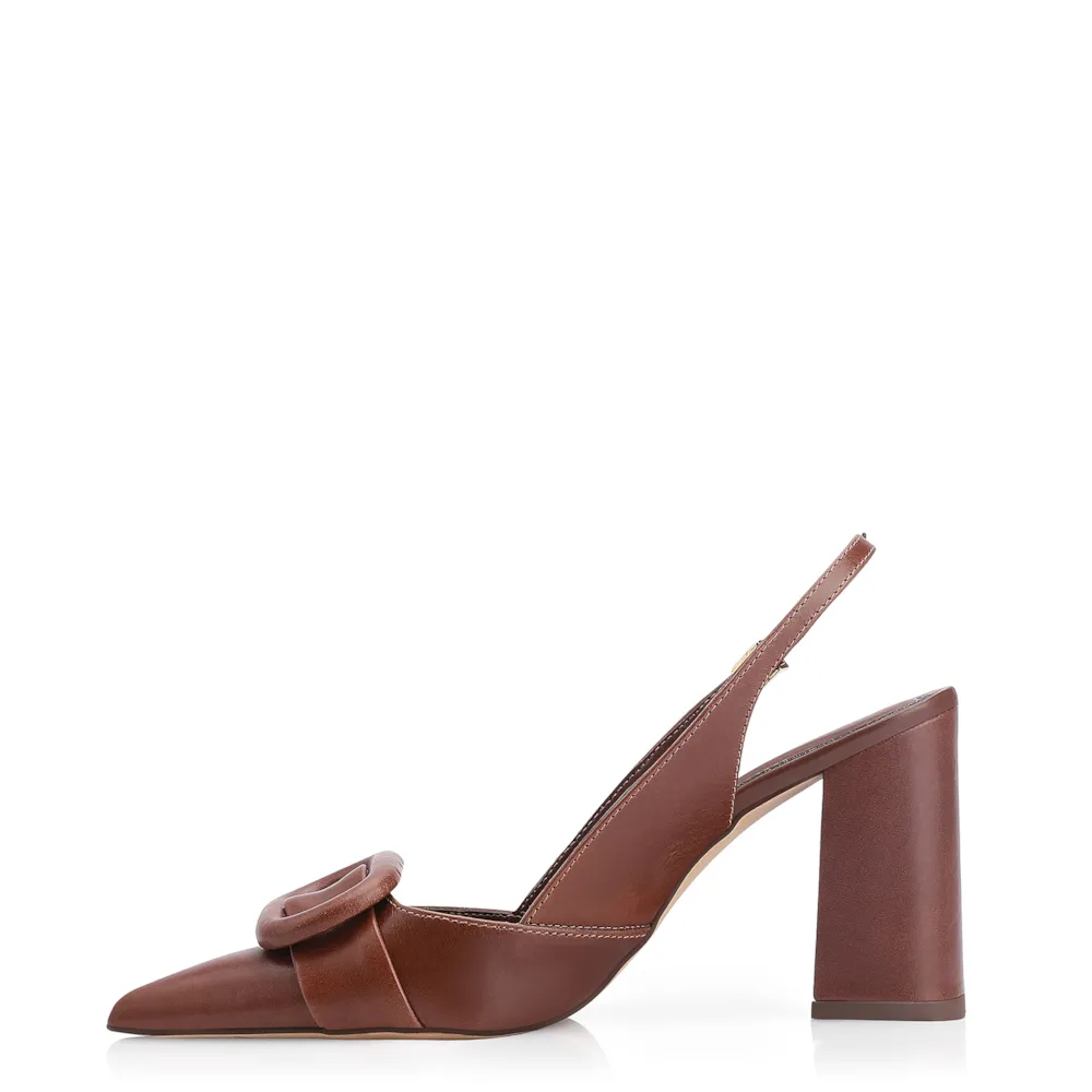 Scarpin Fivela Couro Marrom - imagem 5