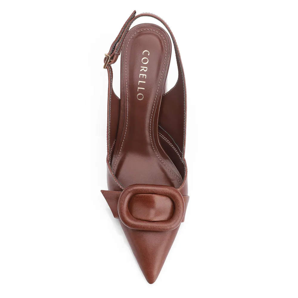 Scarpin Fivela Couro Marrom - imagem 6