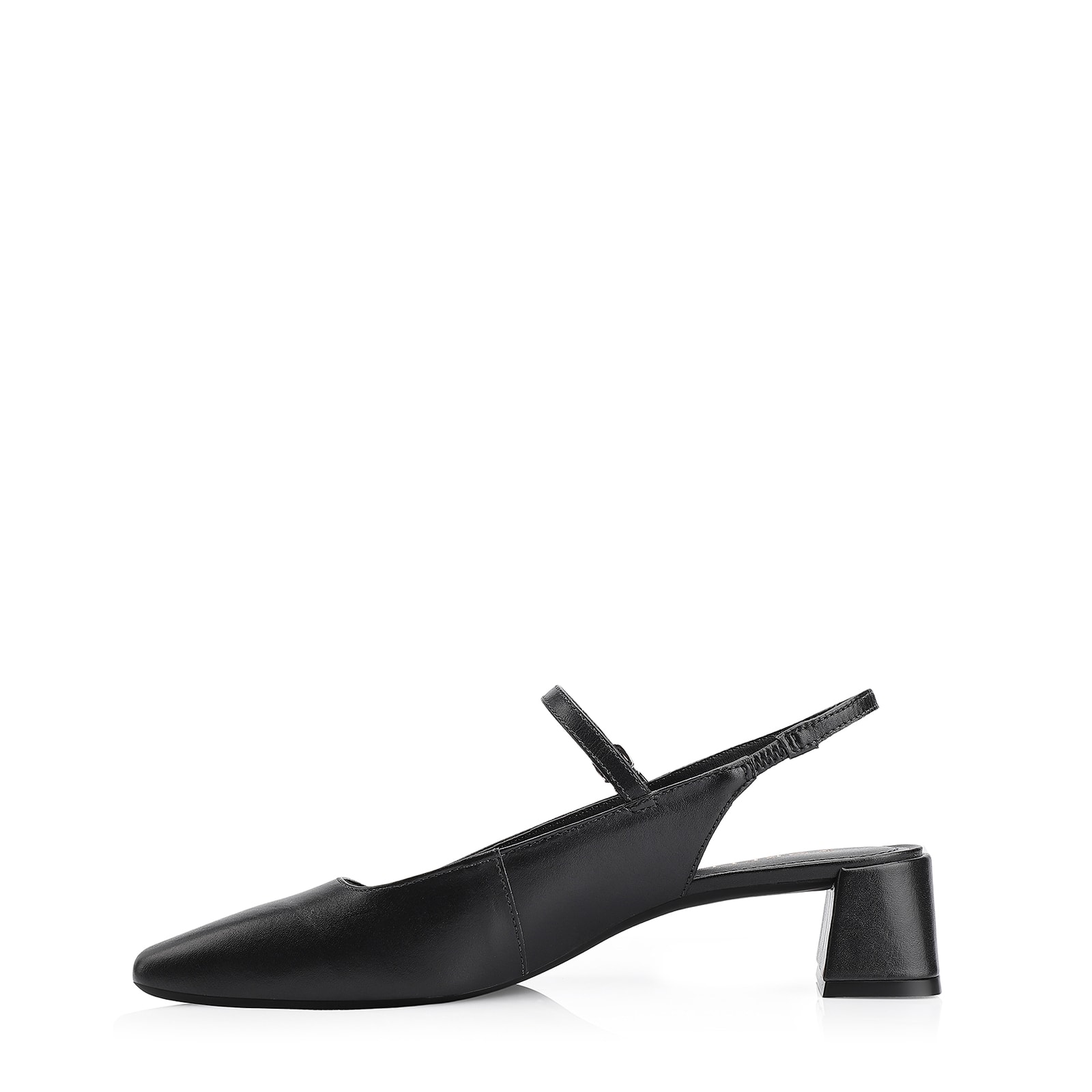 Scarpin Fivela Couro Preto