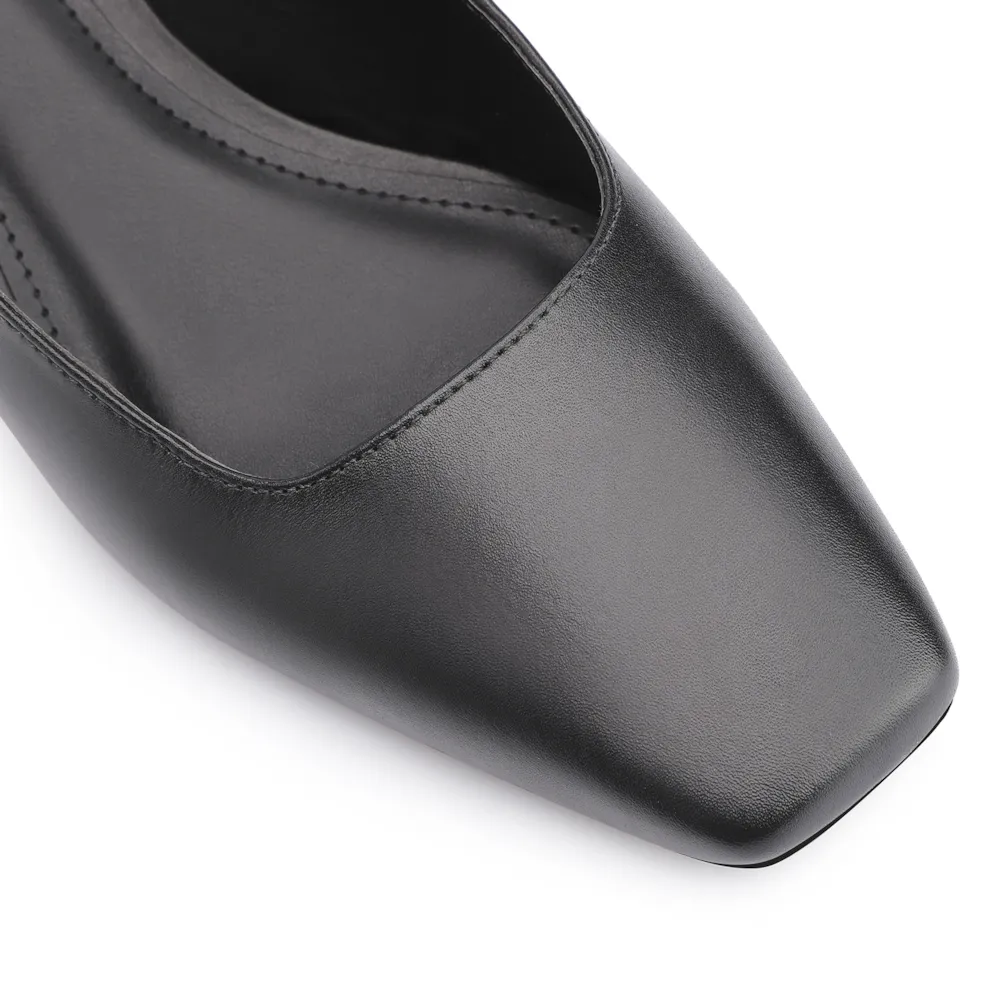 Scarpin Fivela Couro Preto - imagem 6
