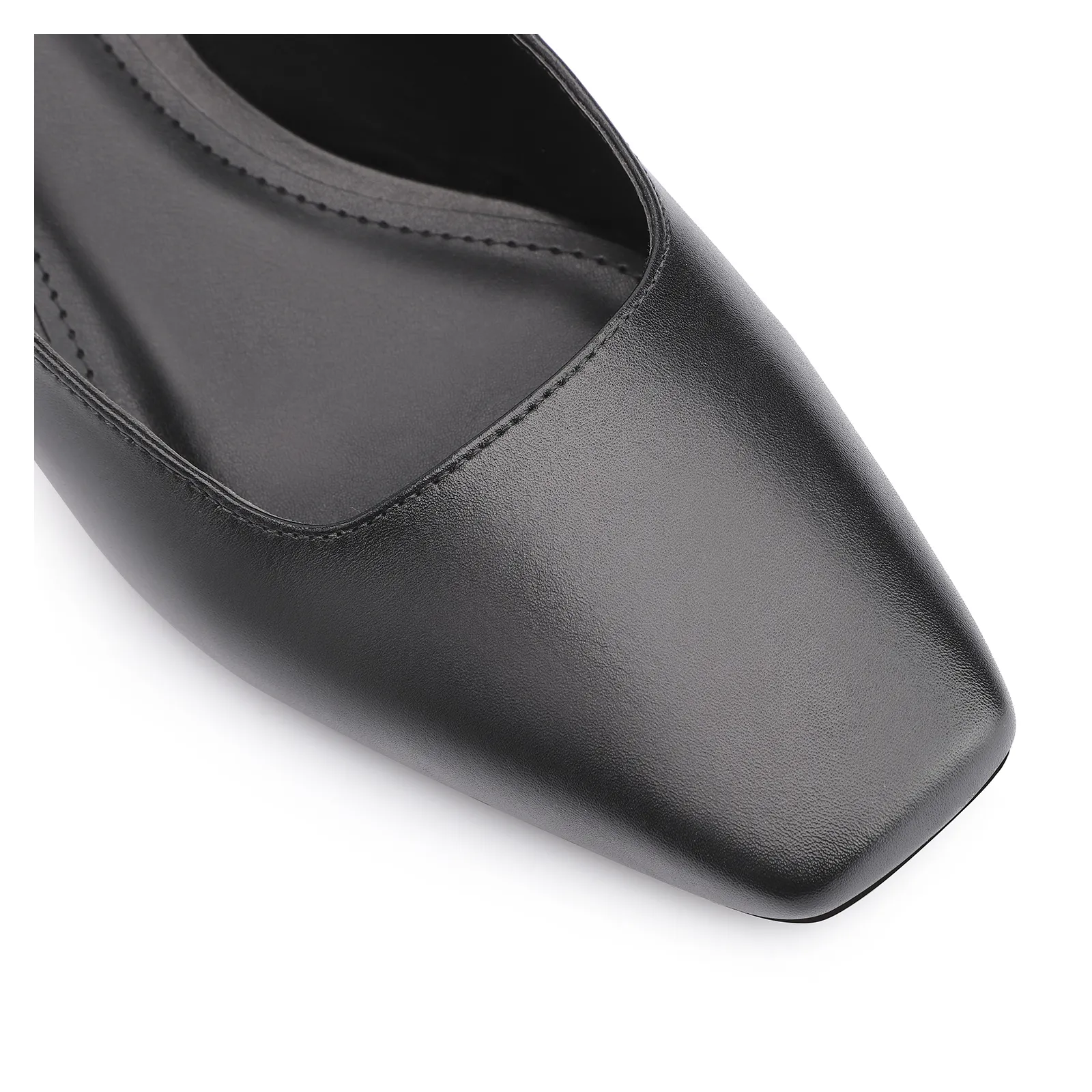 Scarpin Fivela Couro Preto