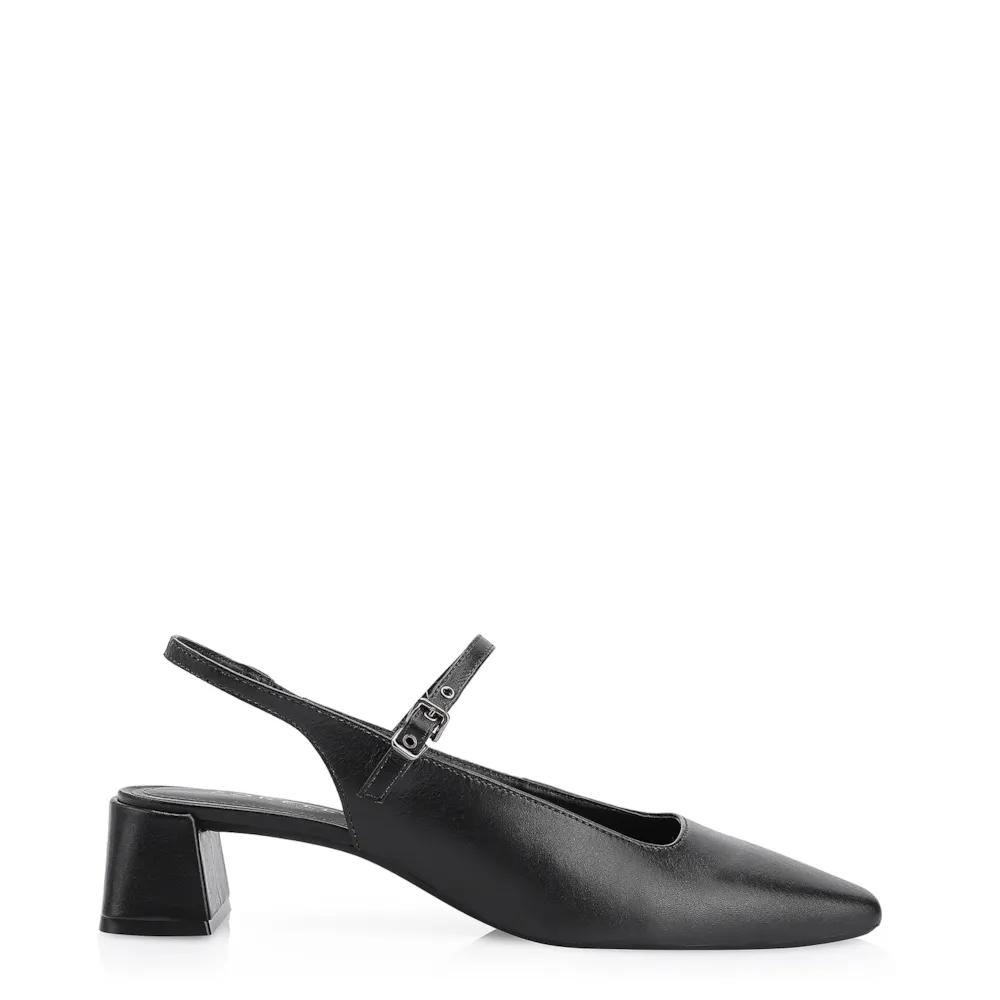 Scarpin Fivela Couro Preto - imagem 2