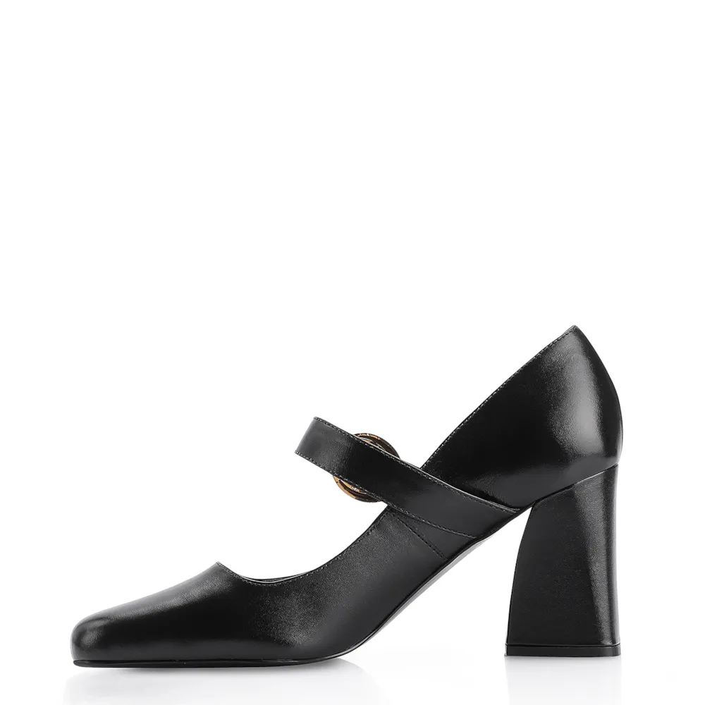 Scarpin Fivela Couro Preto - imagem 4