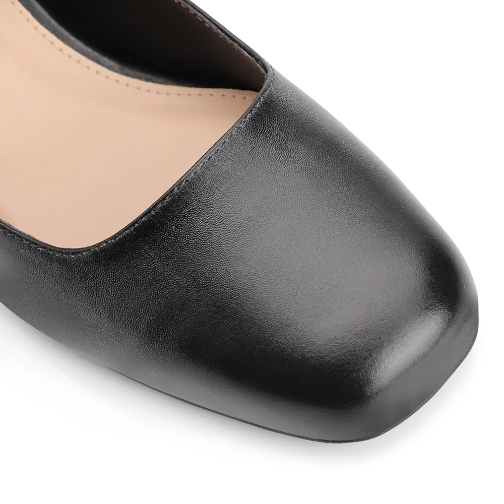 Scarpin Fivela Couro Preto - imagem 6