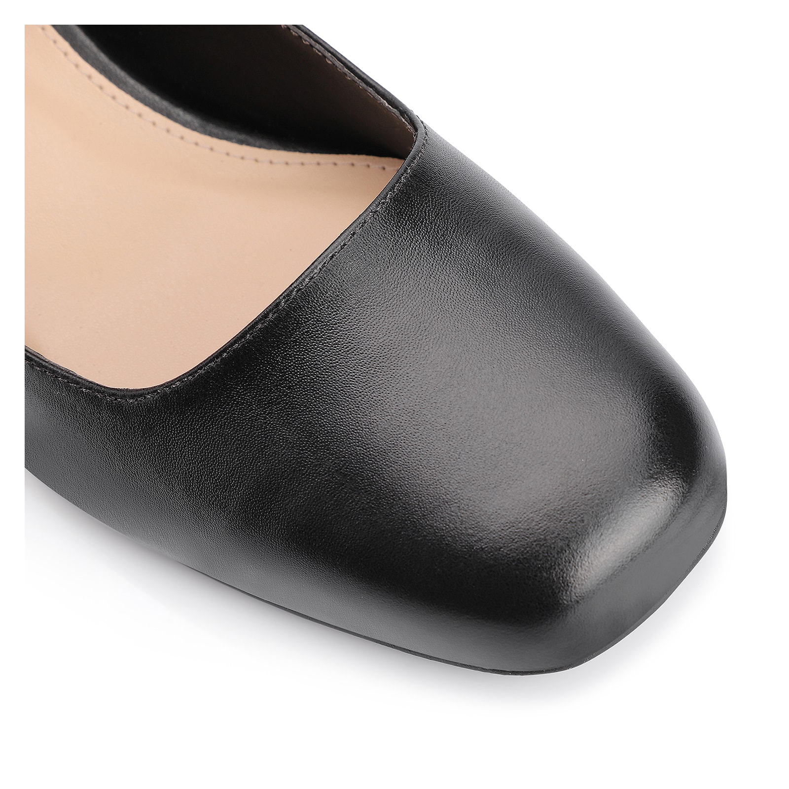 Scarpin Fivela Couro Preto