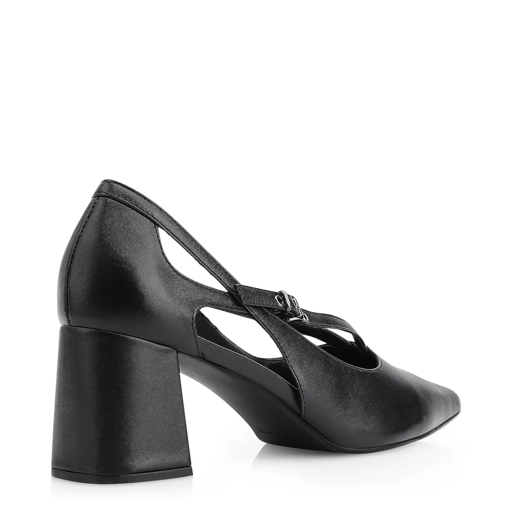 Scarpin Fivela Couro Preto - imagem 3