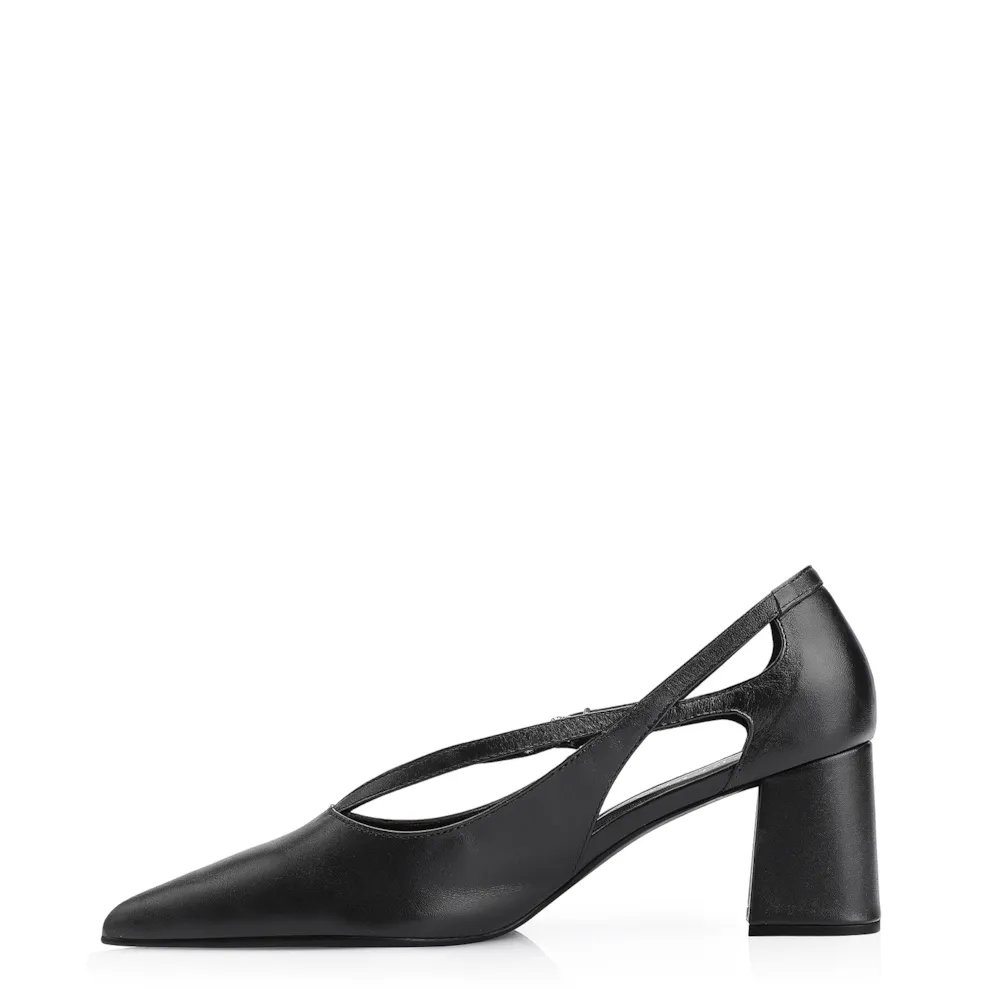 Scarpin Fivela Couro Preto - imagem 4