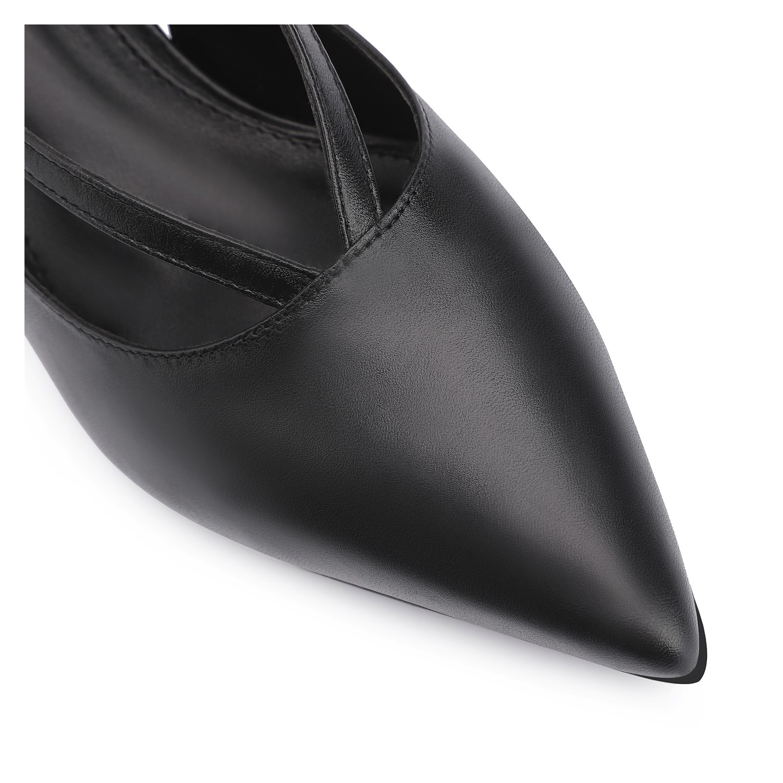 Scarpin Fivela Couro Preto