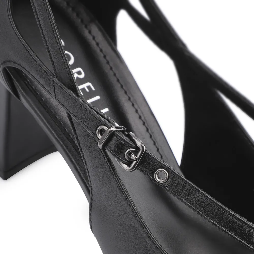 Scarpin Fivela Couro Preto - imagem 7