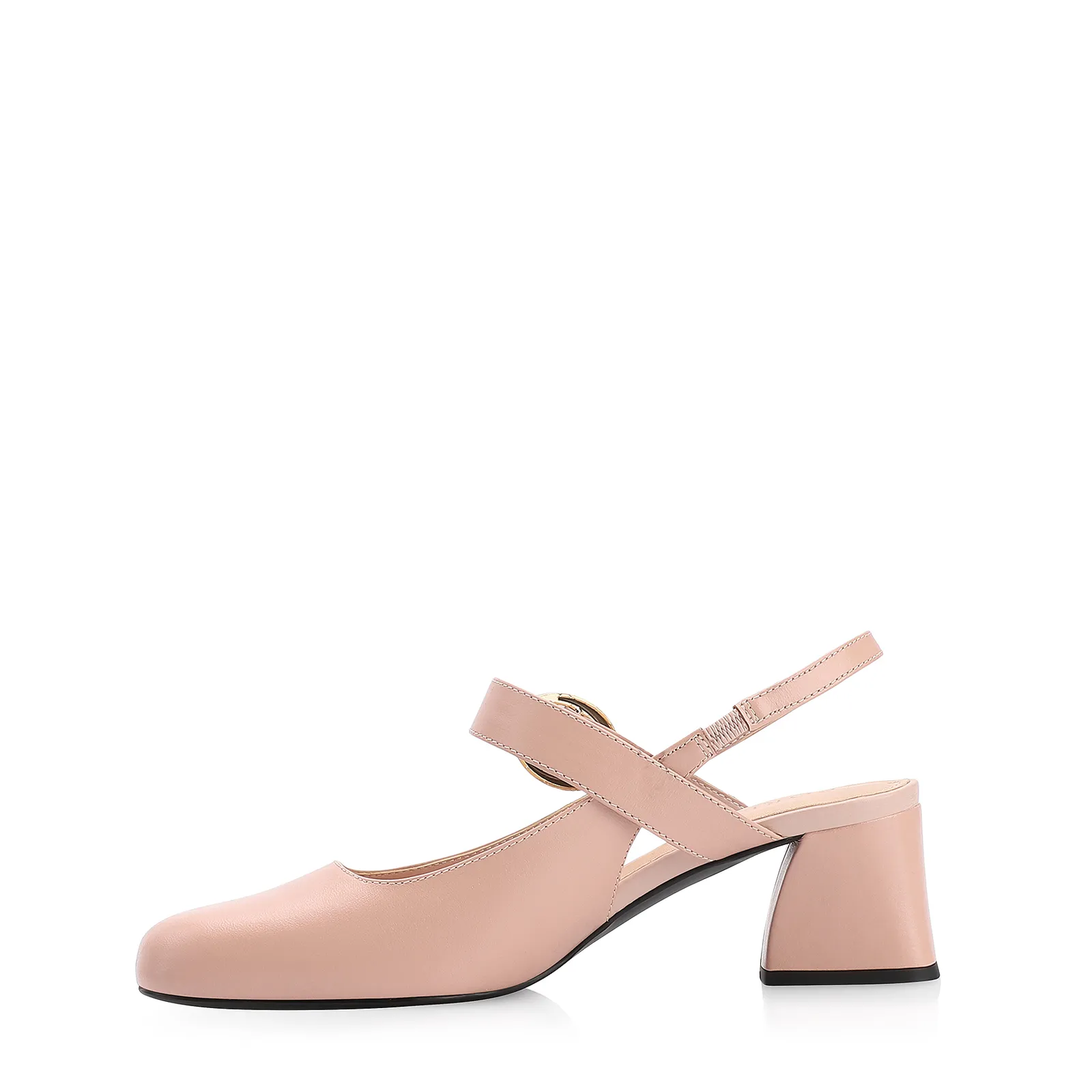 Scarpin Fivela Couro Rosa