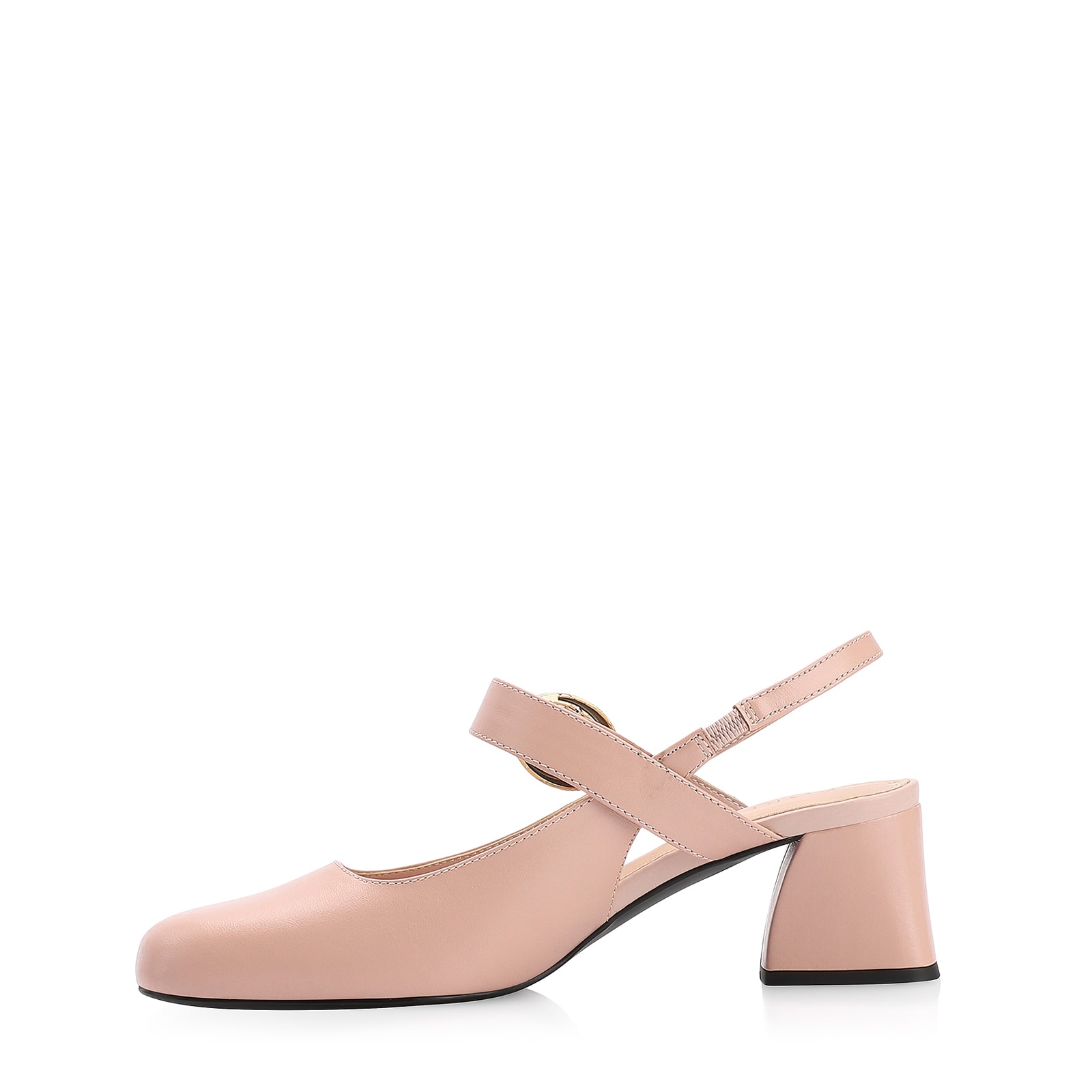Scarpin Fivela Couro Rosa