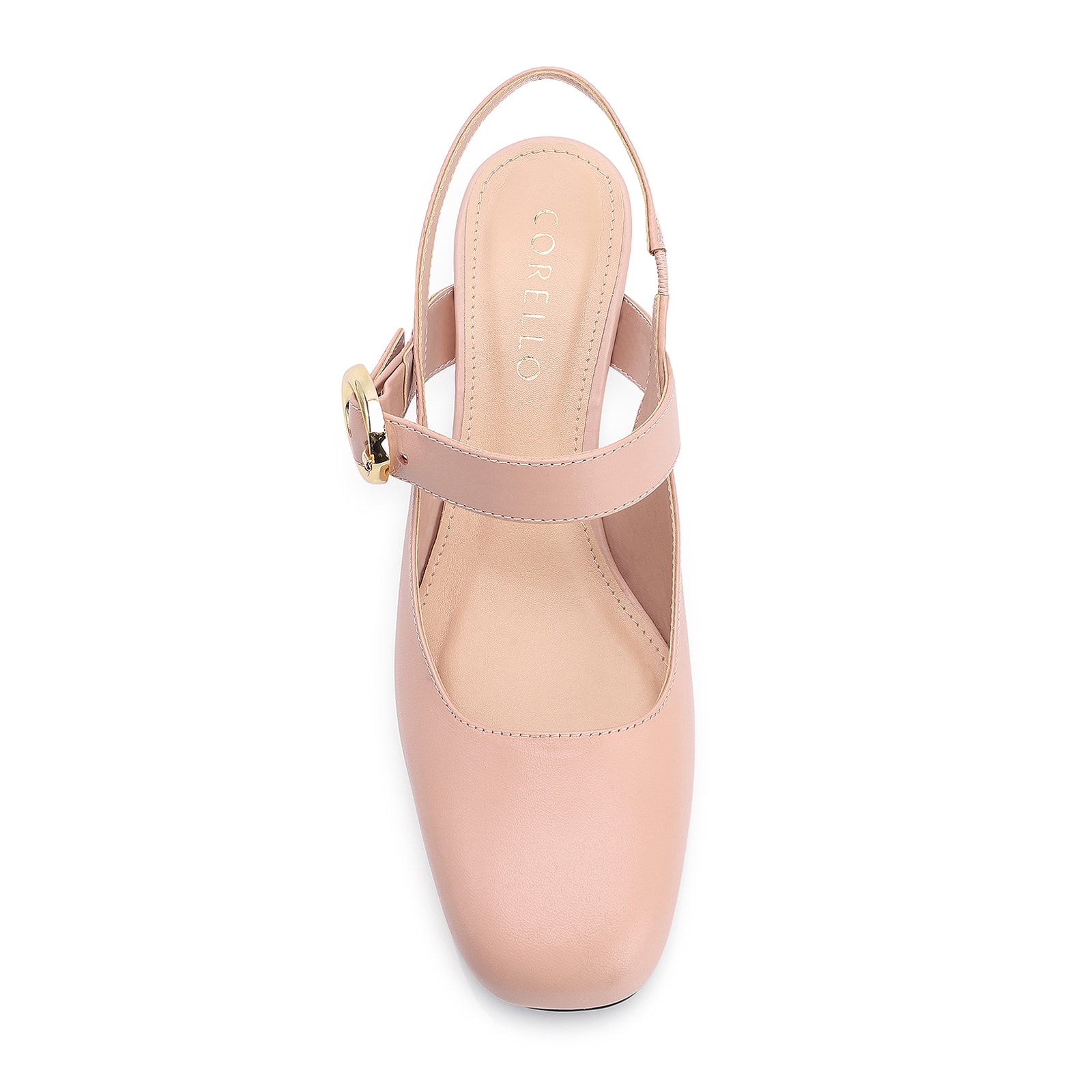 Scarpin Fivela Couro Rosa