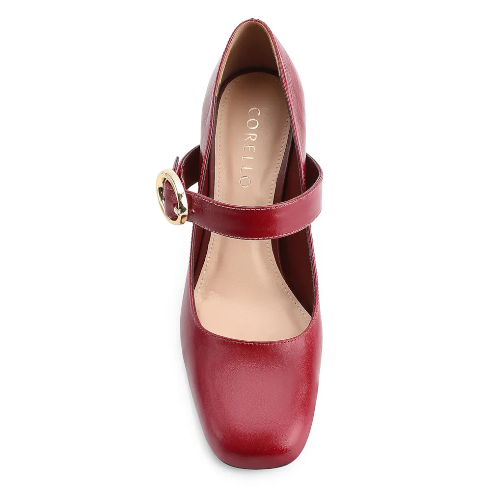 Scarpin Fivela Couro Vermelho Cereja - imagem 5