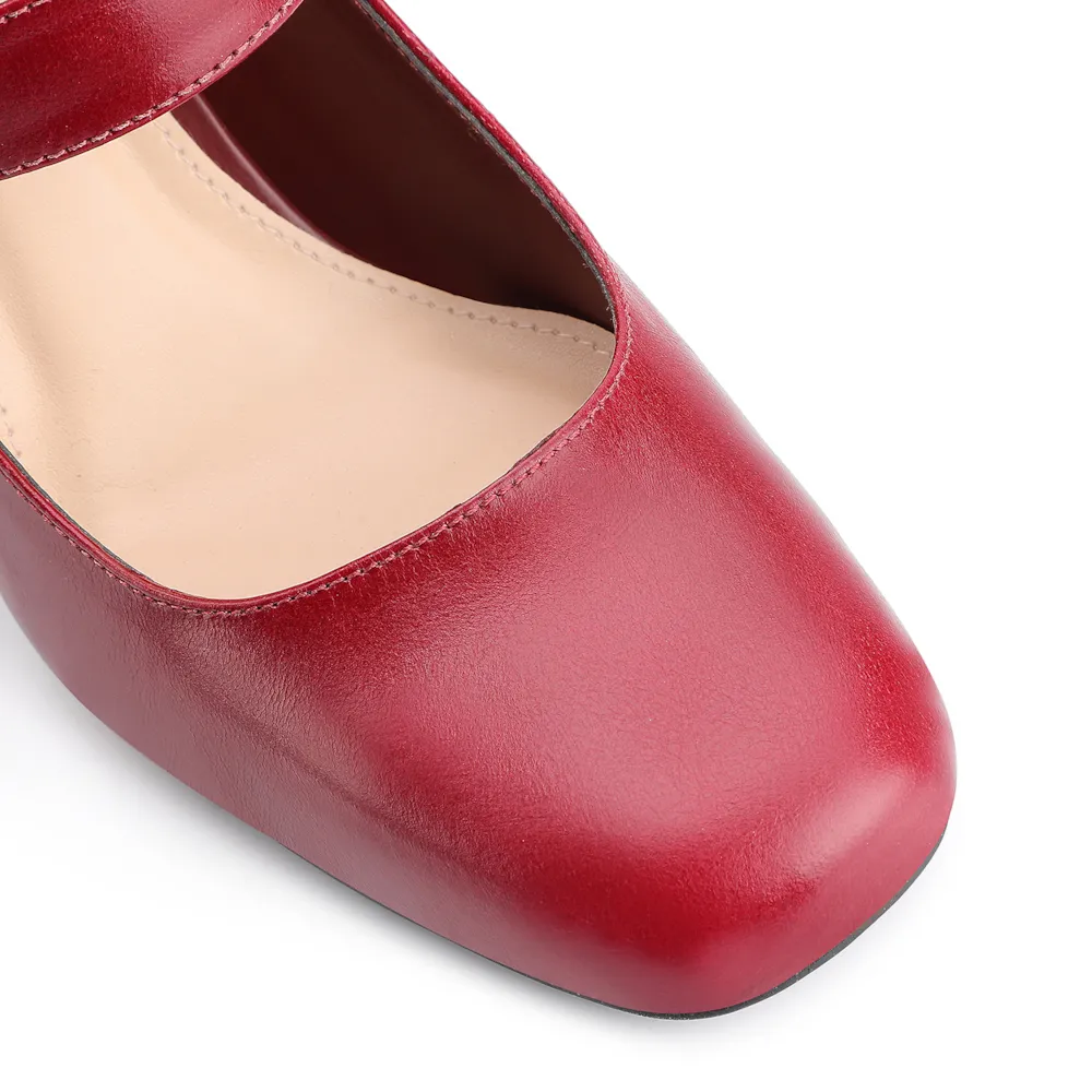 Scarpin Fivela Couro Vermelho Cereja - imagem 6