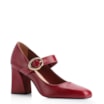 Scarpin Fivela Couro Vermelho Cereja - imagem 1