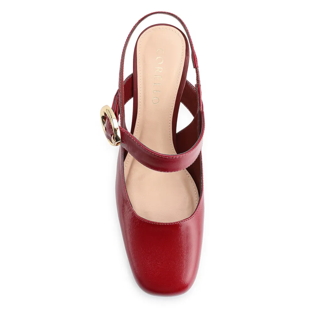 Scarpin Fivela Couro Vermelho Cereja - imagem 5