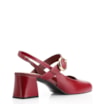 Scarpin Fivela Couro Vermelho Cereja - imagem 3