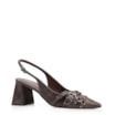 Scarpin Fivelas Couro Estonado Marrom - imagem 1