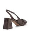 Scarpin Fivelas Couro Estonado Marrom - imagem 4