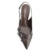 Scarpin Fivelas Couro Estonado Marrom - imagem 6