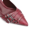 Scarpin Fivelas Couro Estonado Vermelho - imagem 6