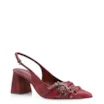 Scarpin Fivelas Couro Estonado Vermelho - imagem 1