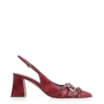 Scarpin Fivelas Couro Estonado Vermelho - imagem 2