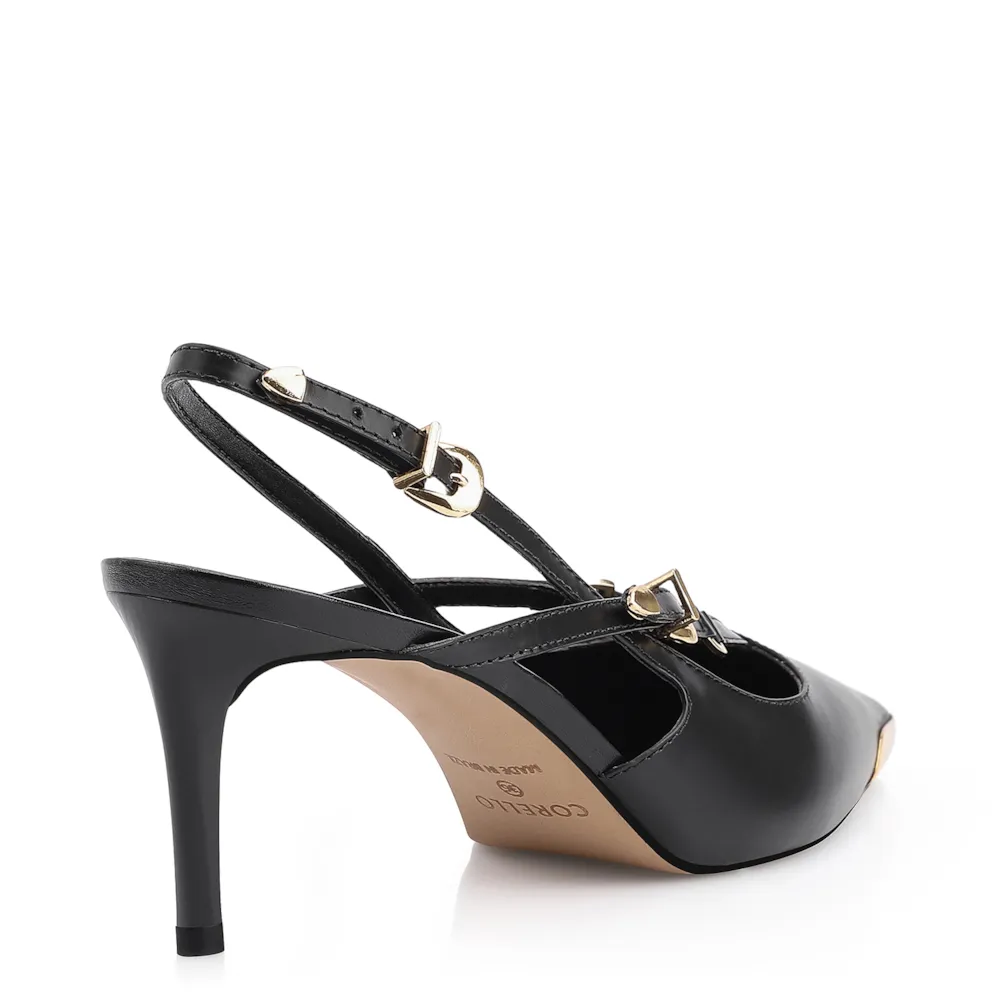Scarpin Fivelas Couro Preto - imagem 3