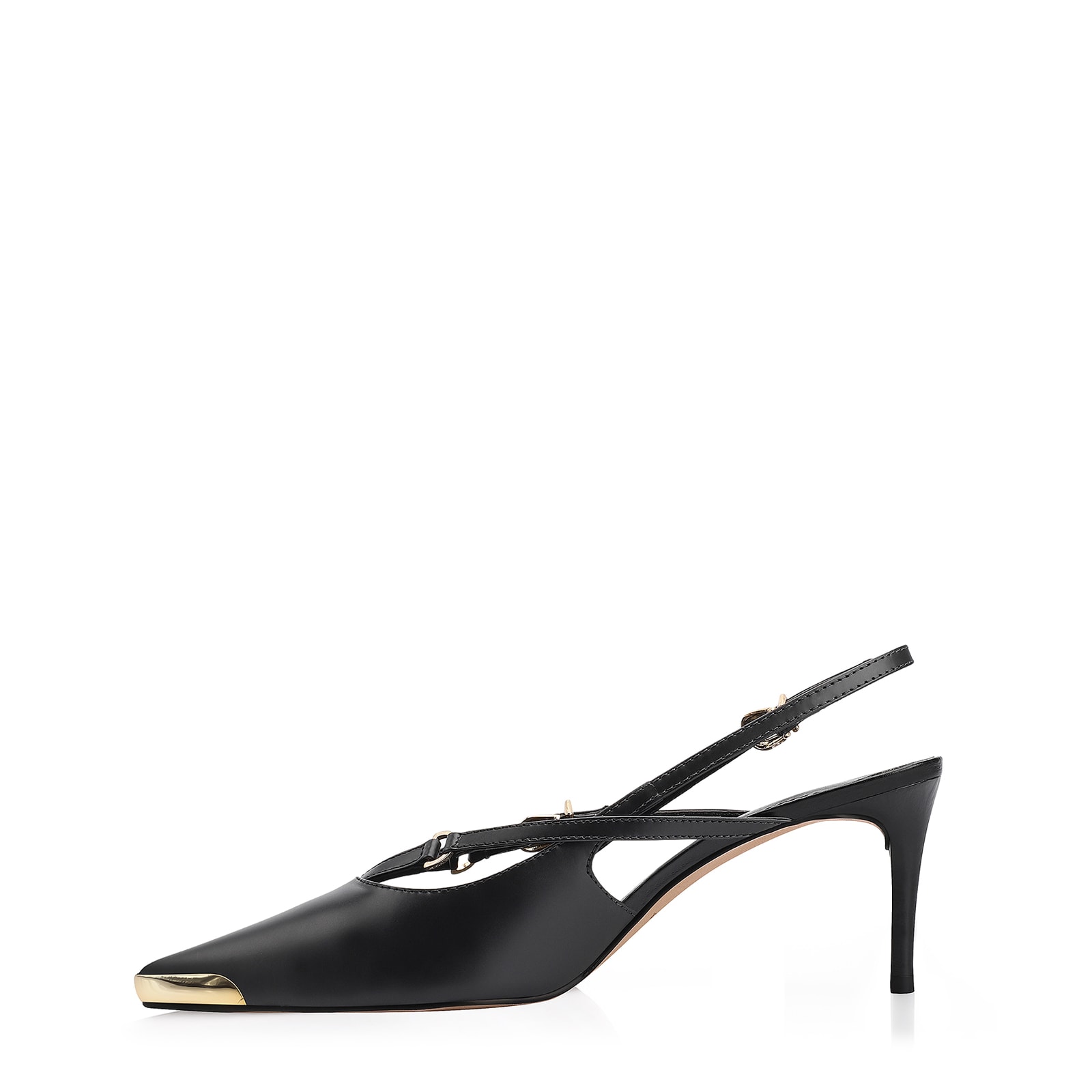 Scarpin Fivelas Couro Preto