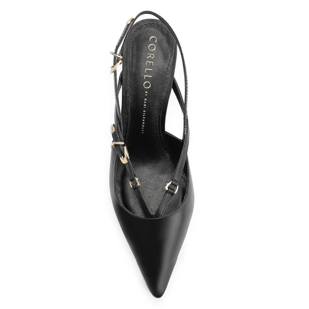 Scarpin Fivelas Couro Preto - imagem 5