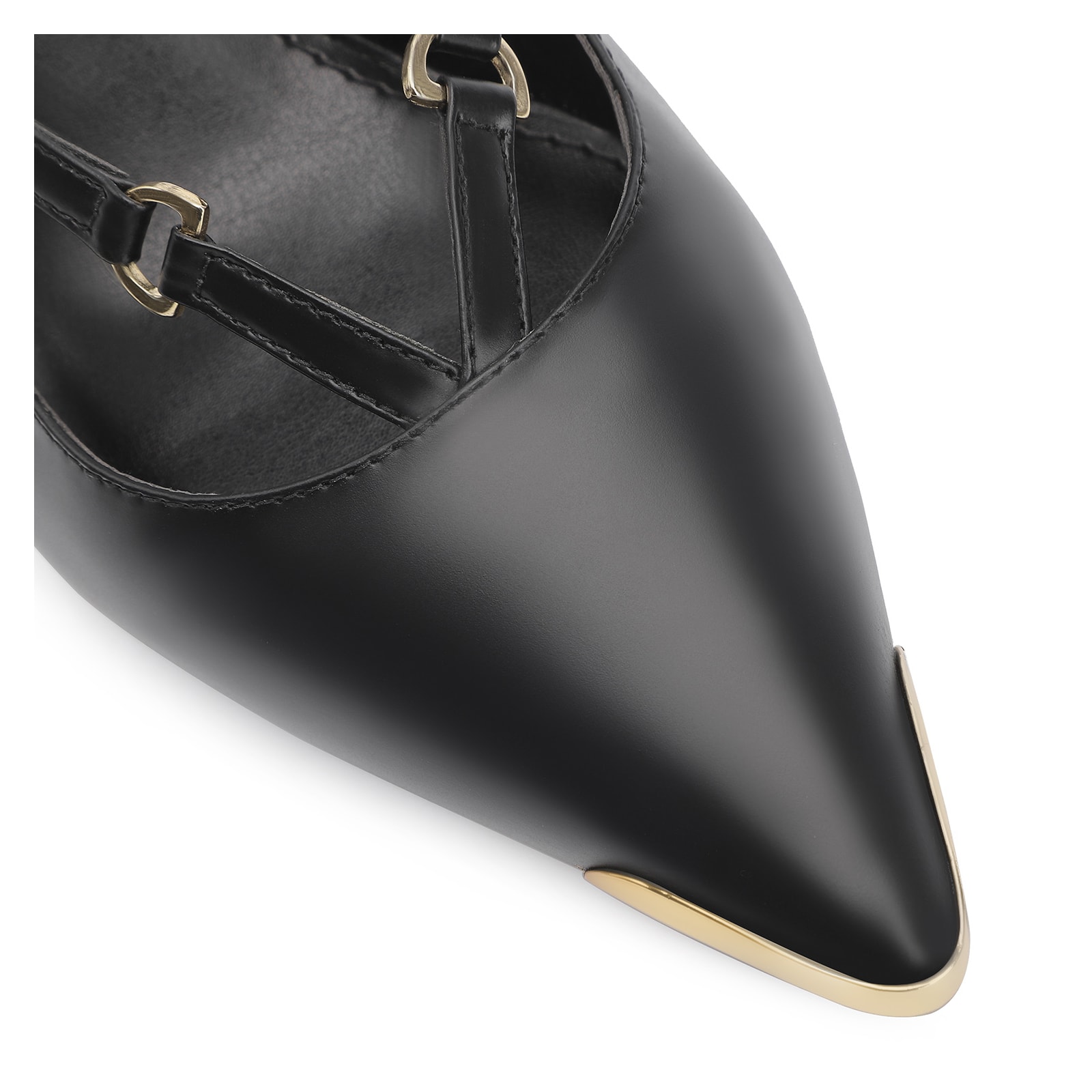 Scarpin Fivelas Couro Preto
