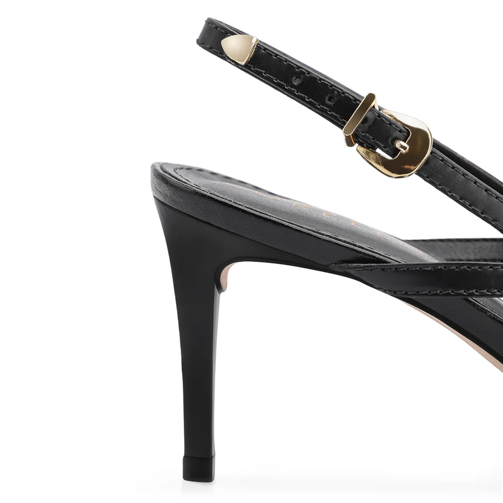 Scarpin Fivelas Couro Preto - imagem 7