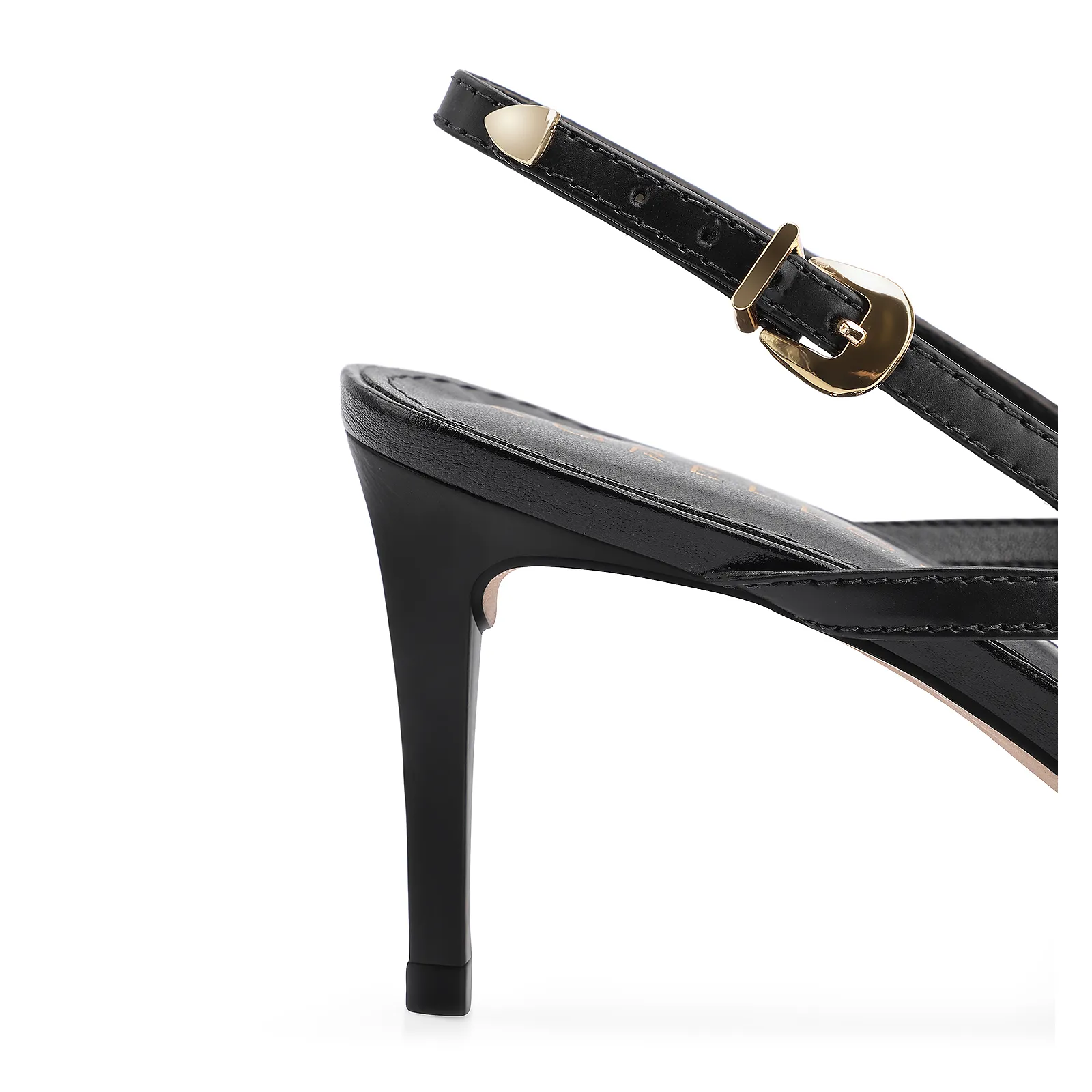 Scarpin Fivelas Couro Preto