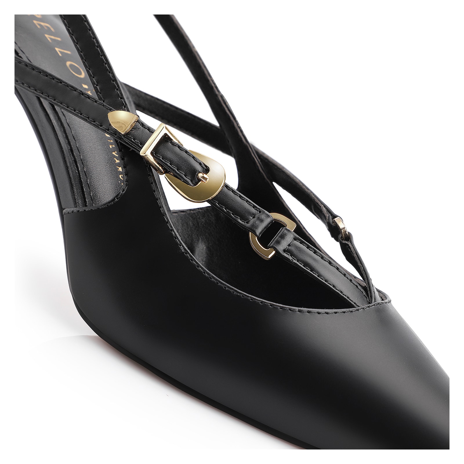 Scarpin Fivelas Couro Preto