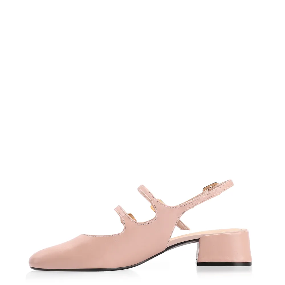 Scarpin Fivelas Couro Rosa - imagem 4