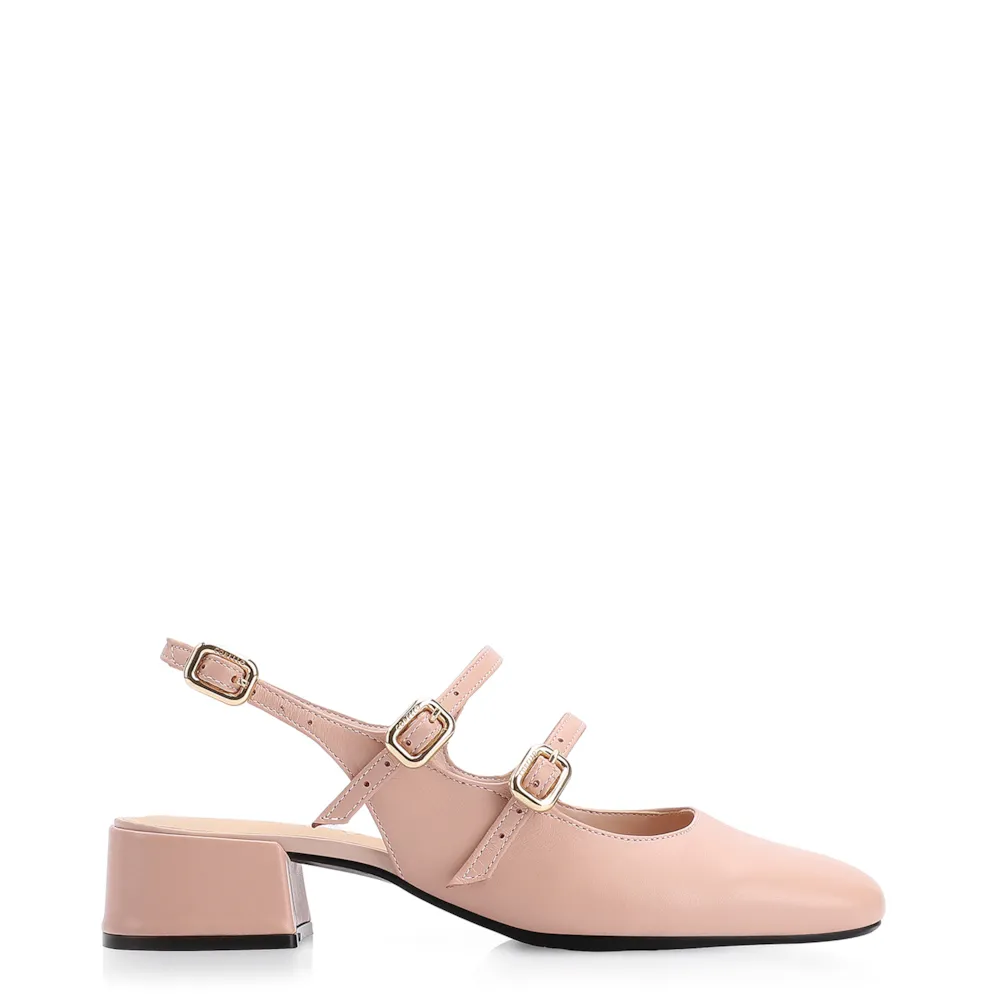 Scarpin Fivelas Couro Rosa - imagem 2