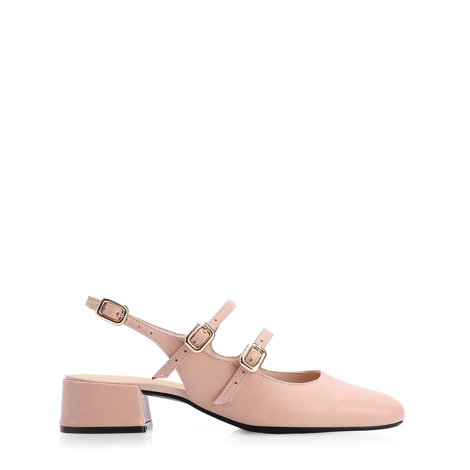 Scarpin Fivelas Couro Rosa
