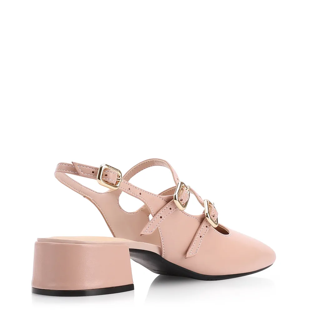 Scarpin Fivelas Couro Rosa - imagem 3