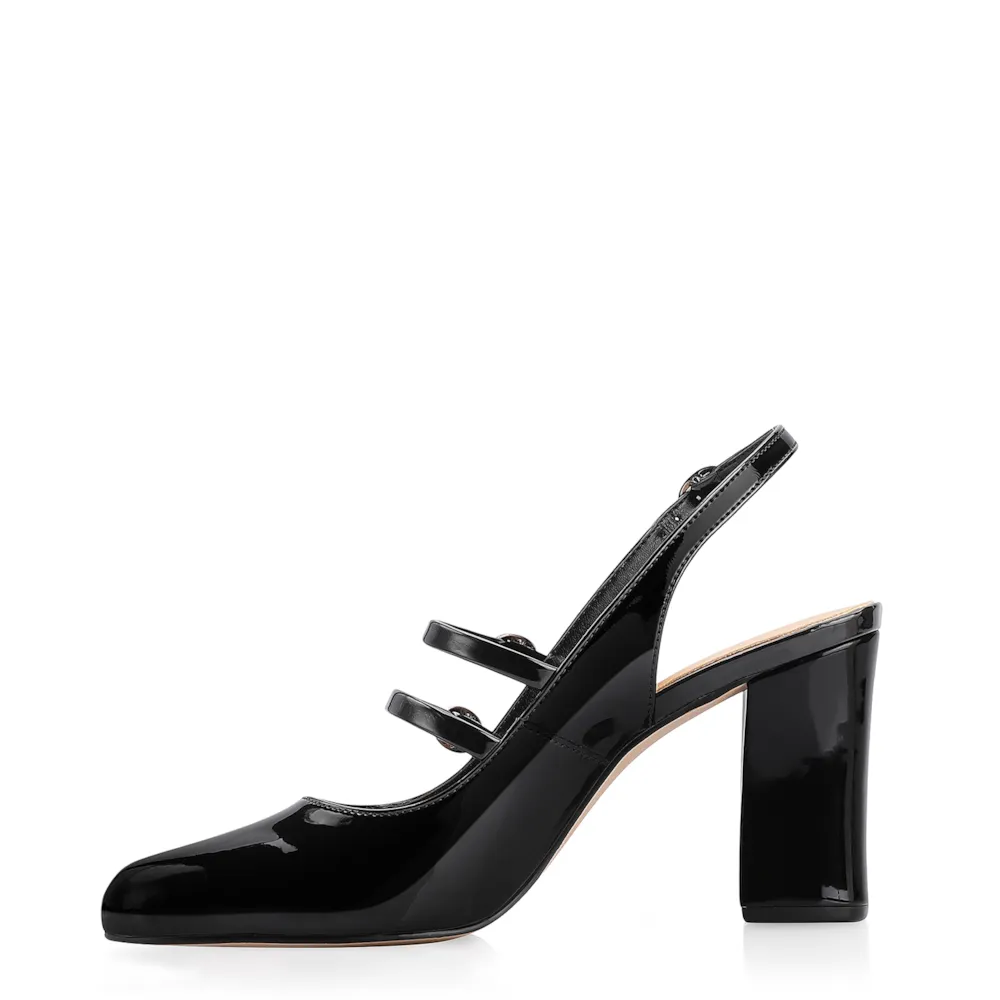 Scarpin Fivelas Verniz Preto - imagem 4