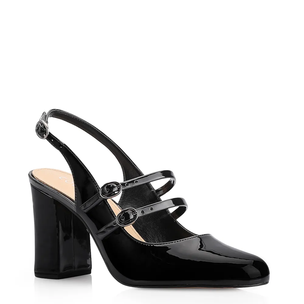 Scarpin Fivelas Verniz Preto