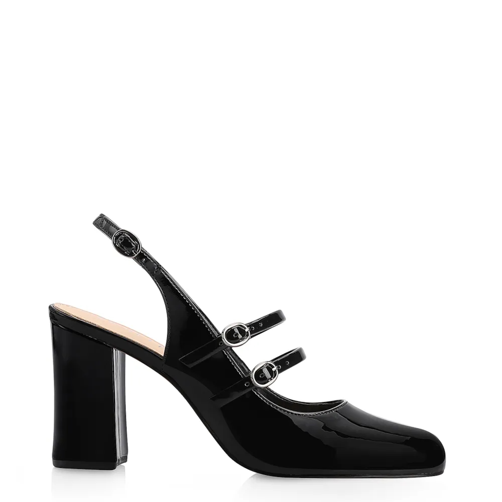 Scarpin Fivelas Verniz Preto - imagem 2