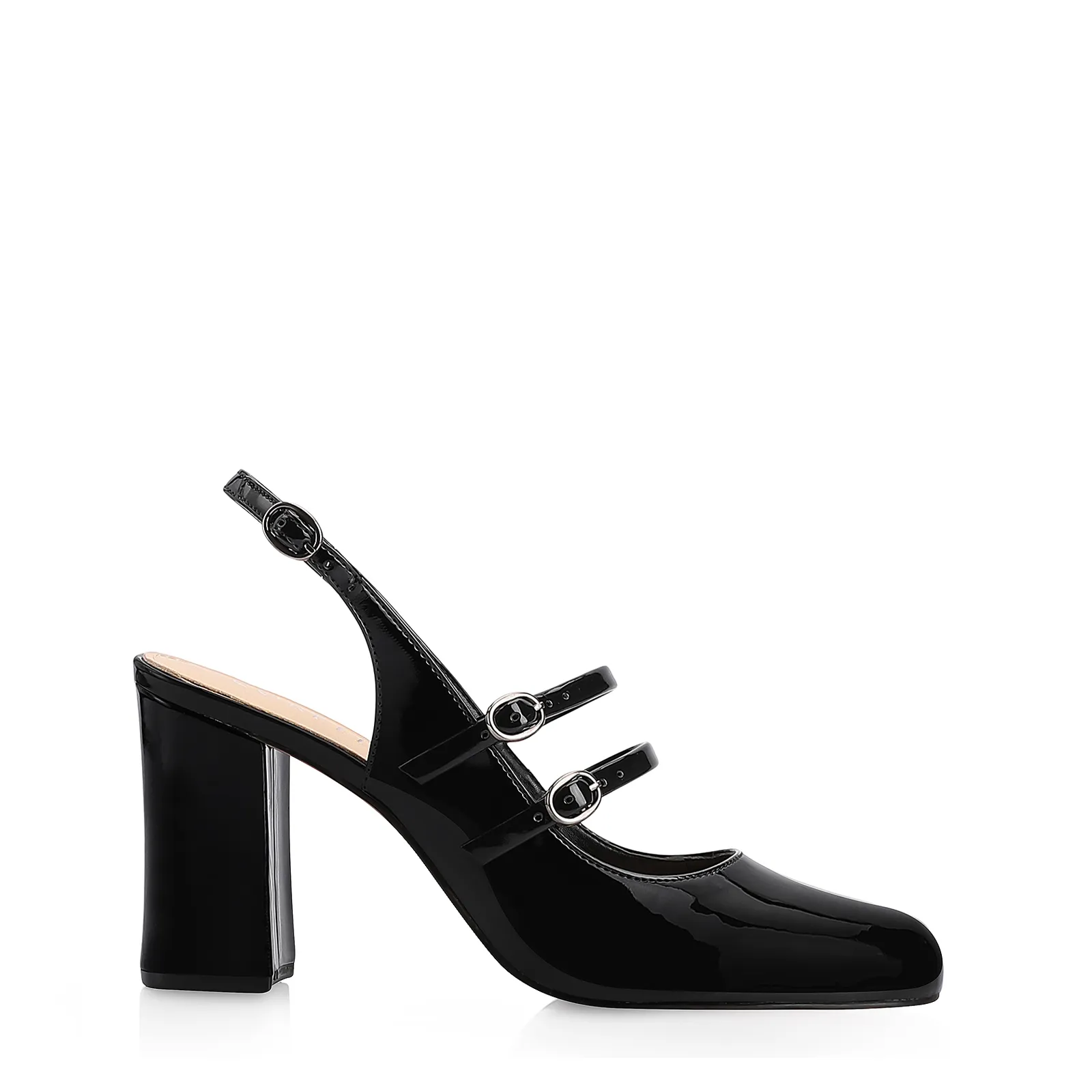 Scarpin Fivelas Verniz Preto